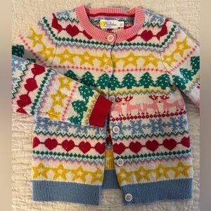 Mini Boden Girls Christmas Cardigan Size 7/8